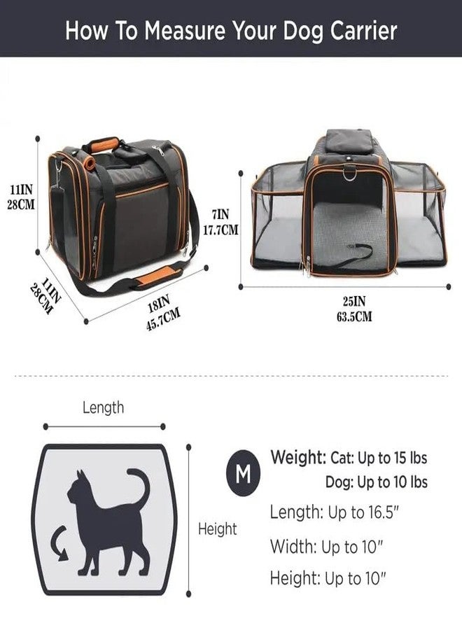 MIJILIX Expandable Transport Bag Cat Puppy 2 Side Opening Expandable Aircraft Approved Travel Friendly Foldable Soft Fleece Bed for Pets Transport Box - Image 2